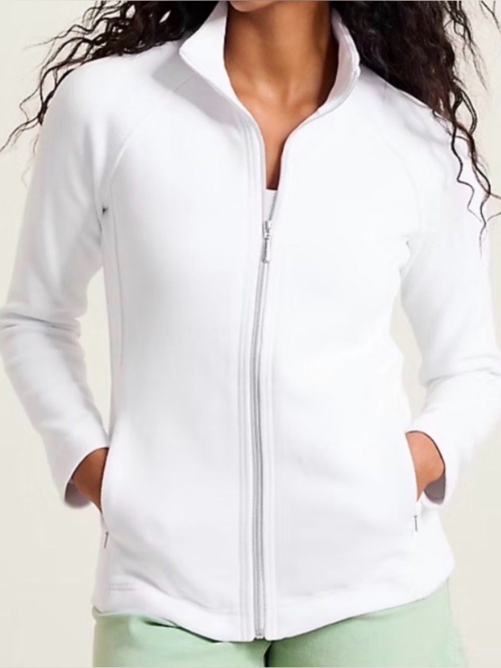 Tommy Bahama white Full-Zip cotton mix Bomber Jacket